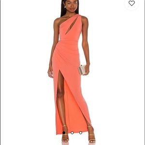 Michael Costello x REVOLE Parker Maxi Dress in Coral